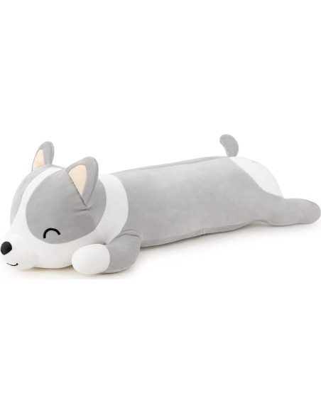 Cojín de Cuerpo Shiba Inu Yeqivo 60cm Suave Peluche Gris Cojín de Cuerpo Shiba Inu Yeqivo 60cm Suave Peluche Gris