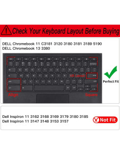 Cubierta de Teclado CaseBuy para Dell Chromebook 11.6" y 13.3" 2
