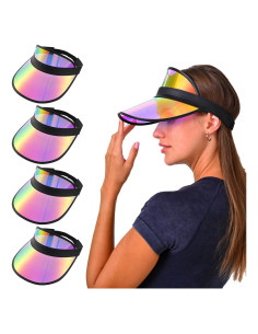 Paquete de 5 Gorras Visera Coloridas para Mujeres - Ajustables