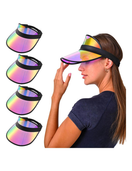 Paquete de 5 Gorras Visera Coloridas para Mujeres - Ajustables