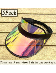 Paquete de 5 Gorras Visera Coloridas para Mujeres - Ajustables 2