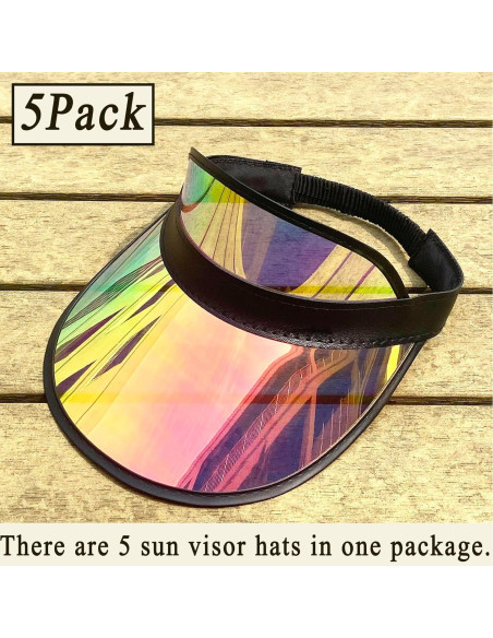Paquete de 5 Gorras Visera Coloridas para Mujeres - Ajustables