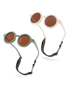 Gafas de sol redondas polarizadas Bouryo para bebés 0-24 meses