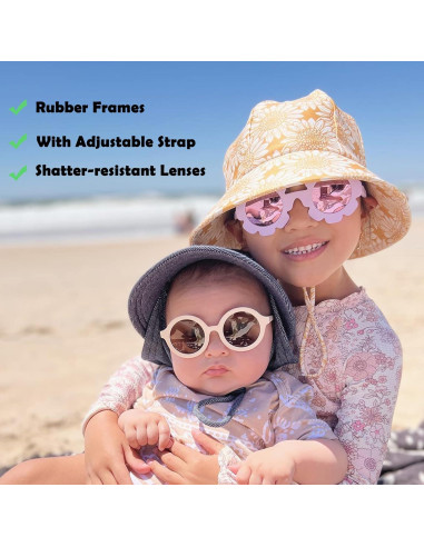 Gafas de sol redondas polarizadas Bouryo para bebés 0-24 meses