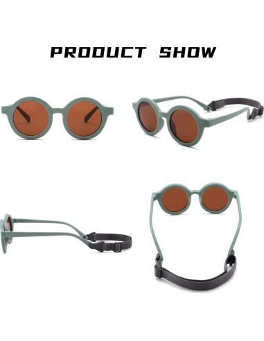 Gafas de sol redondas polarizadas Bouryo para bebés 0-24 meses