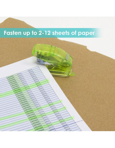 Grapadora Mini BAZIC con 500 Grapas Estándar y Removedor