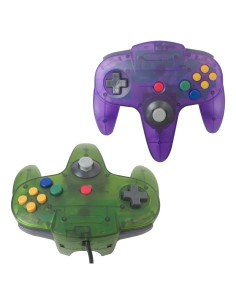 Controlador Clásico con Cable para Nintendo 64 - 2 Paquetes Verde y Púrpura