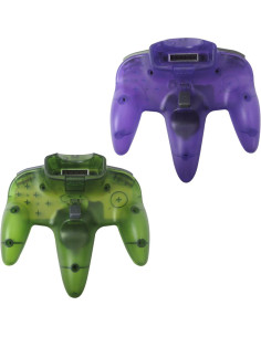 2 Controladores con Cable N64 Neuroquill Verde y Púrpura 2