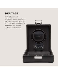 Enrollador de Reloj WOLF Heritage con Tapa de Vidrio Negro 2
