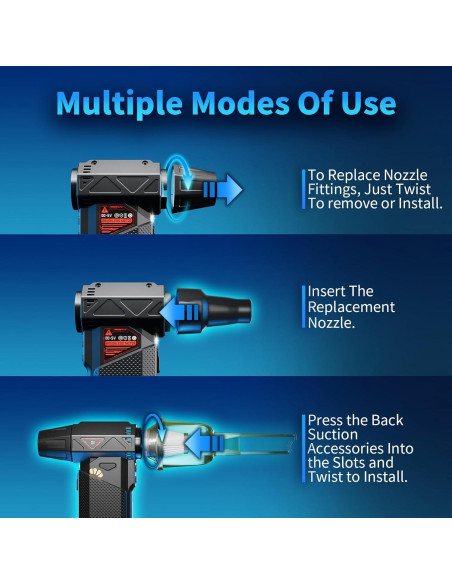 Soplador de Aire Comprimido HOOMESUN P1 Recargable 180,000 RPM
