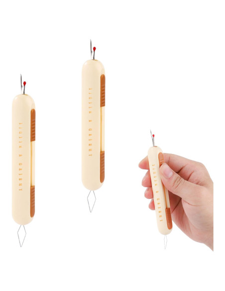 2 Piezas Enhebrador de Agujas y Descosedor NQEUEPN Amarillo