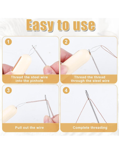 2 Piezas Enhebrador de Agujas y Descosedor NQEUEPN Amarillo