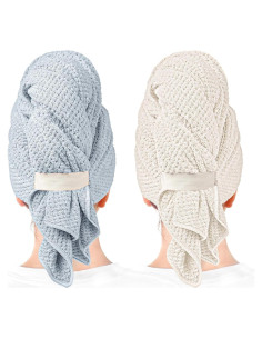 Toalla de Microfibra para el Cabello YHPDYL 2 Piezas Secado Rápido