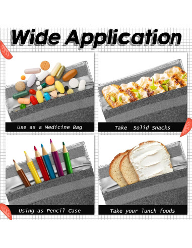 Set de 3 Bolsas de Almuerzo Reutilizables Qinyoung Gris Claro