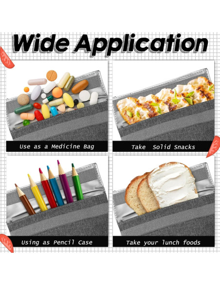 Set de 3 Bolsas de Almuerzo Reutilizables Qinyoung Gris Claro