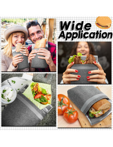 Set de 3 Bolsas de Almuerzo Reutilizables Qinyoung Gris Claro