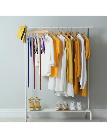 Perchas de Cinturón de Madera ManGotree - Organizador 12 Ganchos