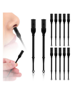 12 Cortadores de Vello Nasal 2 en 1 PEUTIER Negro