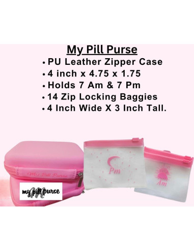 Billetera organizadora de pastillas rosa AM PM HomeBeautyGarden