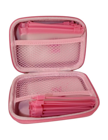 Billetera organizadora de pastillas rosa AM PM HomeBeautyGarden