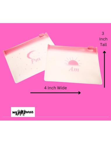 Billetera organizadora de pastillas rosa AM PM HomeBeautyGarden