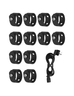 Bridas de Silicona ELFRhino 12 Piezas Ajustables para Cables