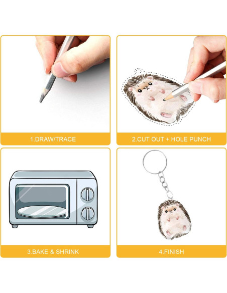 Kit de 52 Hojas de Plástico Encogido Rawskro 20x14.5 cm