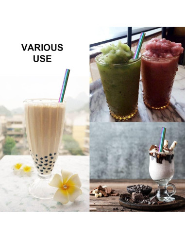 Popotes Reutilizables de Acero Inoxidable Morneve 12mm 2PCS