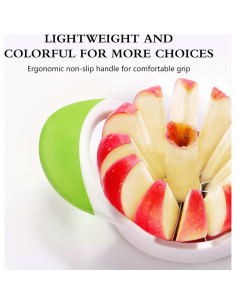 Cortador de Manzanas Verde Súper Afilado 12 Cuchillas Acero Inoxidable 2