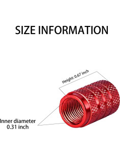 Tapas de Válvula de Neumático Xicyole, 8 Piezas, Rojo, Metal 2
