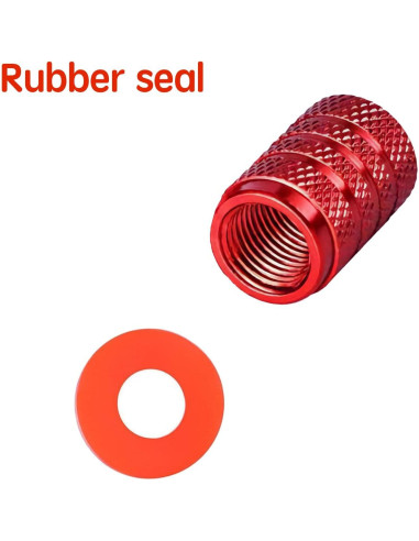 Tapas de Válvula de Neumático Xicyole, 8 Piezas, Rojo, Metal