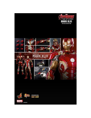 Figura Coleccionable Iron Man Mk XLIII Hot Toys 30 cm LED