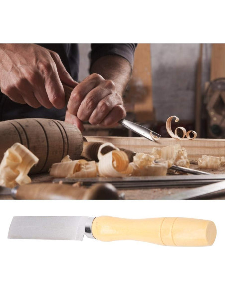 Lima Romboidal ZJchao 75mm con Mango de Madera para Carpintería