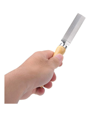 Lima Romboidal ZJchao 75mm con Mango de Madera para Carpintería