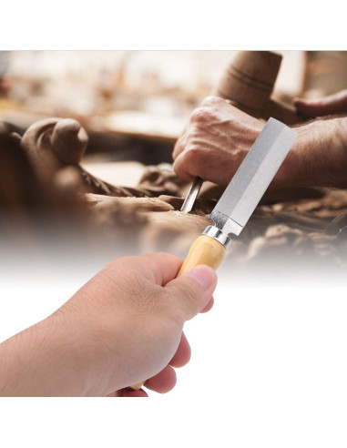 Lima Romboidal ZJchao 75mm con Mango de Madera para Carpintería