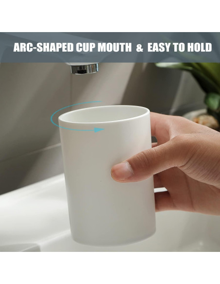 Vasos de baño reutilizables DeTii 300ml irrompibles 2PCS blanco Vasos de baño reutilizables DeTii 300ml irrompibles 2PCS blanco