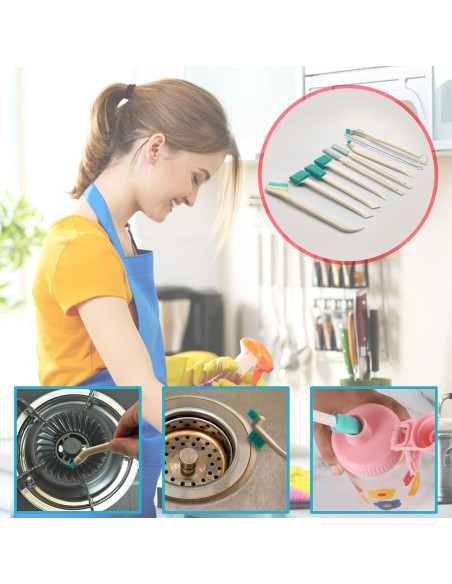 Conjunto de 9 Cepillos de Limpieza ELEMGULY para Grietas Conjunto de 9 Cepillos de Limpieza ELEMGULY para Grietas