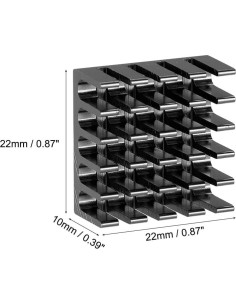 Disipador Electrónico Uxcell 22x22x10mm Negro 5 Pcs 2