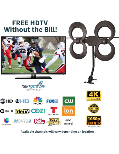 Antena de TV ClearStream 4MAX Completo - Rango 70+ millas