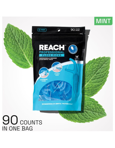 Hilo Dental REACH Menta 27.43m, Palillos para Cuidado Oral