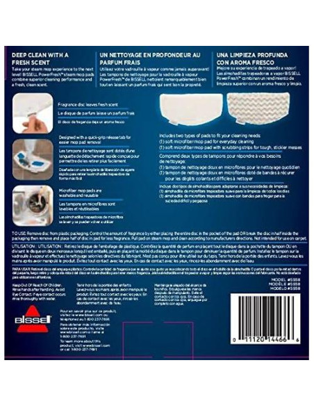 Paños de Vapor Bissell PowerFresh 2 pk + Discos Fragancia 4 ct