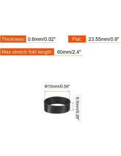 Bandas de Silicona PATIKIL 100pcs 2.29cm Antideslizantes Negras 2