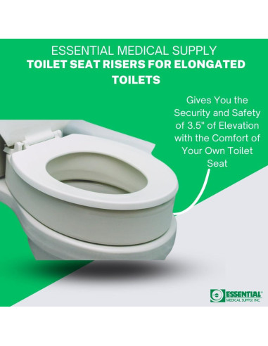 Elevador de Asiento de Inodoro Alargado Suministro Médico 8.9 cm