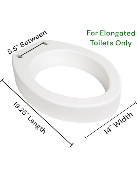 Elevador de Asiento de Inodoro Alargado Suministro Médico 8.9 cm