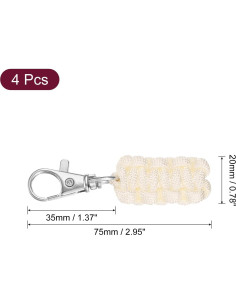 Tiradores de Cremallera Paracord uxcell 4 Piezas Beige 2