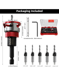 Juego de brocas avellanadas 7 piezas Seuphubs con collar de aluminio 2