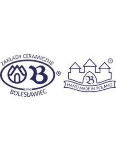 Plato de Cerámica Polaca Azul Pavo Real 22.23 cm Hecho a Mano 2