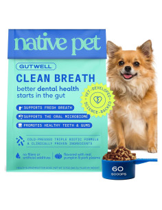 GutWell Clean Breath - Ambientador Dental para Perros 60 Cucharadas