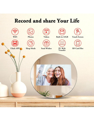Marco de Foto Digital 10.1" ThankVip K106 Espejo Redondo 32GB
