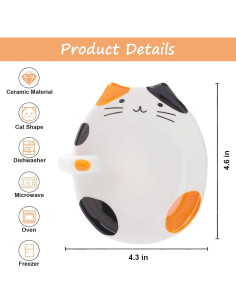 Soporte para cuchara de cerámica Wuhhaoafu diseño gato 11.4x10.7cm 2